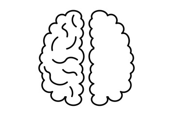 brain line flat icon black science outline symbol app web sign