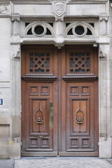 Interesting door design, with nice shapes and materials. Shot in Paris.