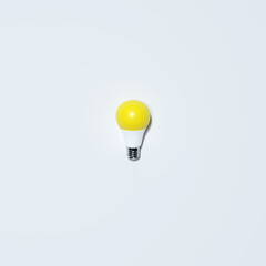 Yellow Lightbulb With White Background