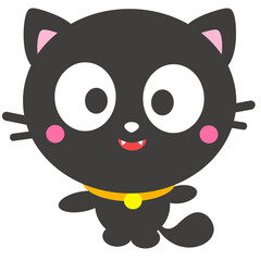 Cute black cat in Halloween day clipart cartoon