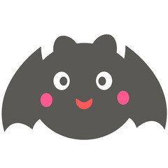 Cute vampire bat in Halloween day clipart cartoon