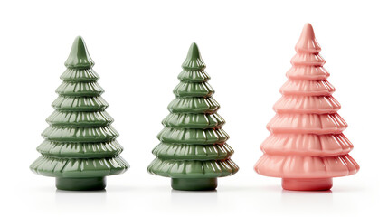 clay toy of christmas tree isolated on white , generative ai
