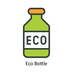 Eco Bottle Vector Fill outline Icon Design illustration. Nature and ecology Symbol on White background EPS 10 File
