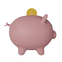 Piggy Bank 3d icon illustration