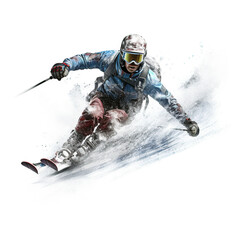 skier jumping in the snow , winter sport ,  generative ai