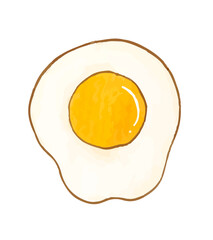 fried egg watercolor