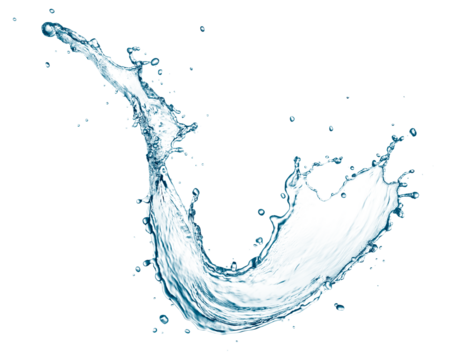 Blue water splash isolated