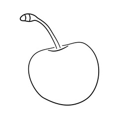 Cherry doodle icon. Hand drawn black sketch. Vector Illustration.