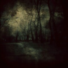 Fototapeta premium Dark park, grunge image