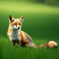 Mother Fox in Rolling Green Field