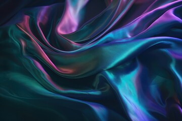 Obraz premium Holographic silk texture playful color. AI generated