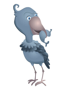 recommend clip art: The Shoebill Storks vector illustration. Vector cartoon cute unique animal. The bird Isolated on white background.