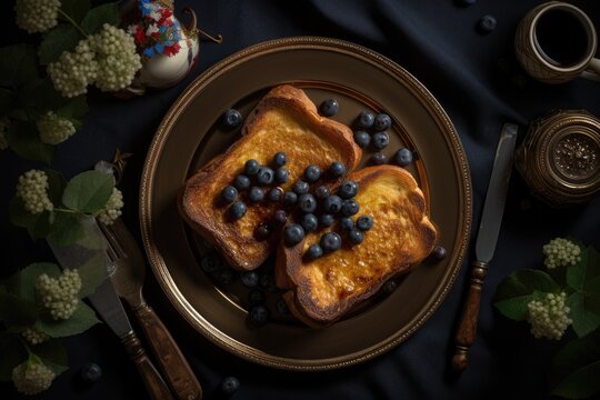 top down view of French toast  - food photography