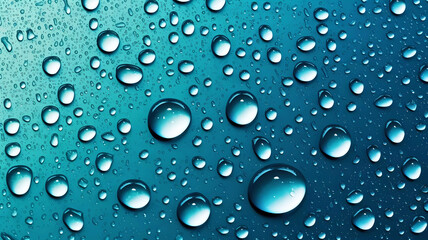 Water drops texture blue background. Generative ai design.