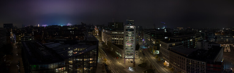 Night over Hamburg with television tower in the background