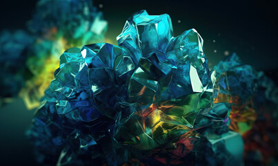 Obraz na płótnie Canvas Enchanting metallic blue crystals: texture for design. Created using generative AI tools