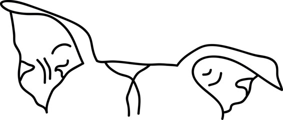 Dog Ear SVG Cut File for Cricut and Silhouette, EPS Vector, PNG , JPEG , Zip Folder