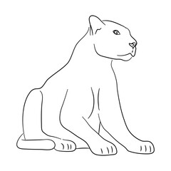 Panther illustration in doodle style. Vector isolated on a white background.