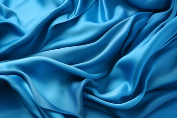 Obraz premium Blue satin fold fabric texture background