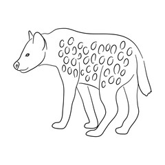 Sketch drawing of a Hyena isolated on a white background. Vector illustration.