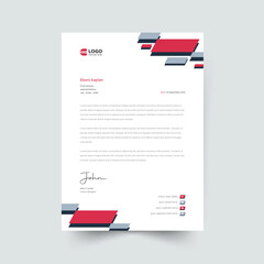 Clean and professional corporate company business letterhead template design 