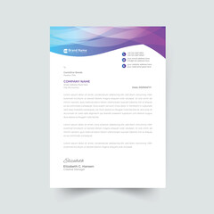 Minimalist concept business style letterhead template design. Professional & modern letterhead template design with geometric shapes. Vector graphic design.