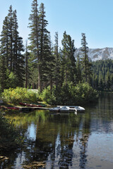 Small boats on Mammoth lake