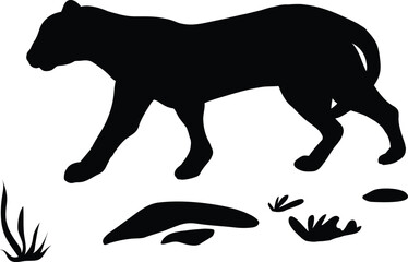 Leopard Silhouette Vector Image. clipart. isolated