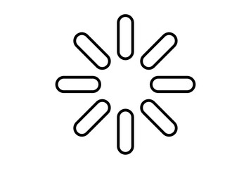 Loading flat icon minimalistic line shape symbol black sign artwork