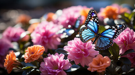 Blue Butterfly on Flower