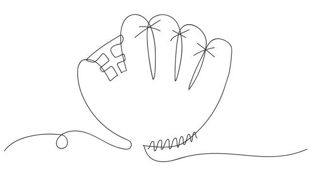 recommend clip art: Continuous Hand Drawn Baseball gloves One Line Drawing. Vector