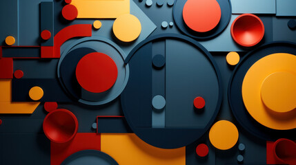 Abstract Background with Colorful Circles and Shapes