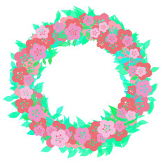 Wreath of flowers and leaves