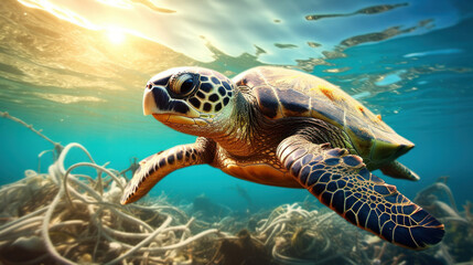 Fototapeta premium Graceful Sea Turtles in their Natural Habitat