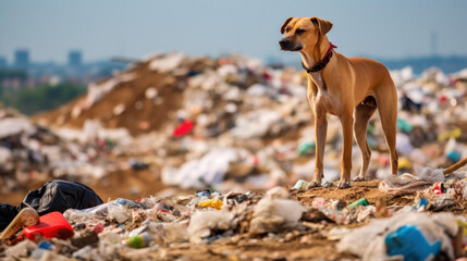 Abandoned Dog in a Wasteland