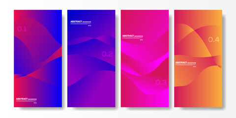 Set of modern style gradient color template design for banner, flayer, flyer, social media template