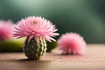 beautiful blooming pink cactus flowers lying on the floor