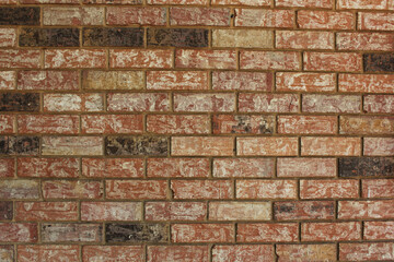 Close-up Building Detail Historical Brick Wall Located in Rural Texas