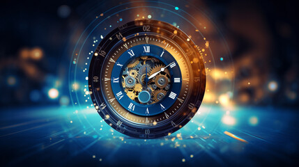 Quantum physics technology background, time and date passing