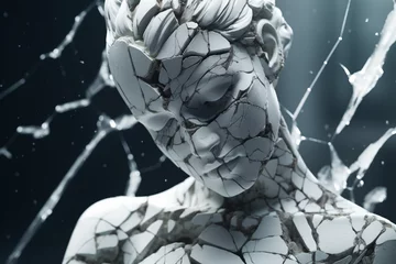 Fotobehang A beautiful and stunning marble female sculpture with intricate details,  Created using generative AI tools © SardarMuhammad