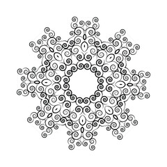 Black and white Mandala. Ethnic decorative element. Vector illustration.