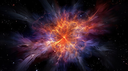 The ethereal beauty of a cosmic nebula, with its vibrant colors and intricate details. Generative AI