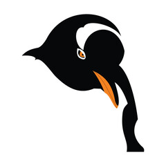 Cute penguin isolated on a white background. Vector illustration.