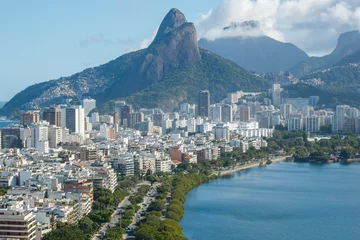 Stoff pro Meter View of the rodrigo de freitas lagoon in Rio de Janeiro. © BrunoMartinsImagens