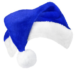 Obraz na płótnie Canvas Santa Claus hat or Christmas blue cap isolated on transparent background
