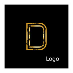 Initial D letter luxury beauty flourishes ornament monogram logo Swoosh Letter Logo Design for business and company identity. Water Wave D Logo with modern trendy