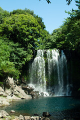 Fototapeta na wymiar summer fresh waterfall