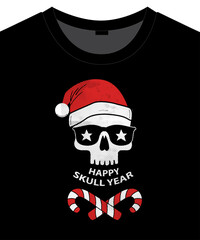 Seamless pattern christmas funny skull vector illustration, for apparel prints and other uses
