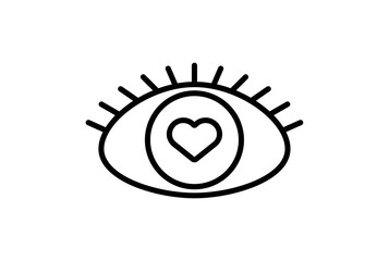 Eye line icon valentines day sign flat minimalist symbol art