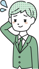 焦るスーツを着た男性